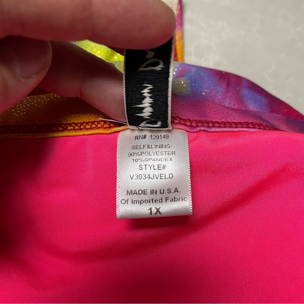 Dippin' Daisy's Pink and Yellow Tie-Dye Sparkle Bikini Bottoms. Size 1X - Picture 4 of 9